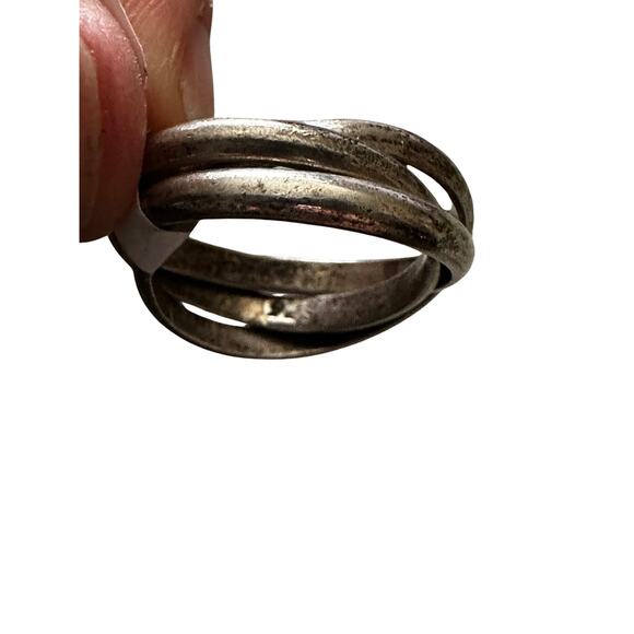 Sterling Silver Interlocking Rings Size 5.75 - Picture 3 of 5